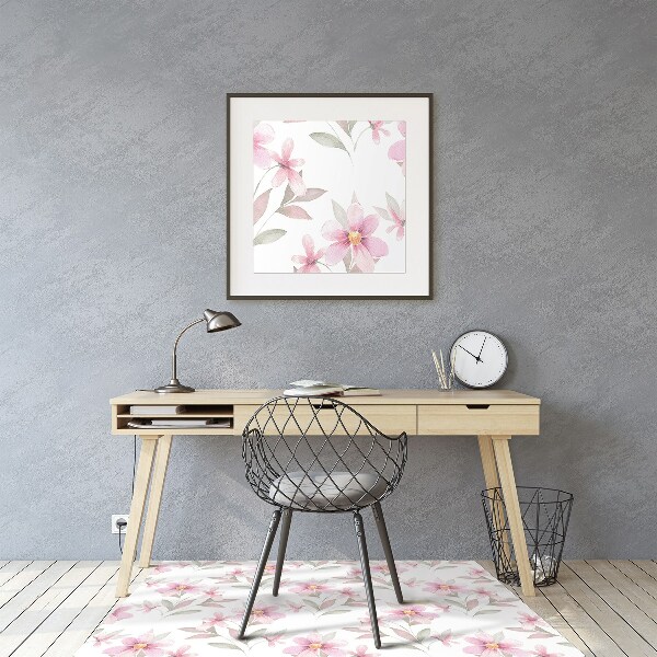 Tapis bureau Fleurs roses