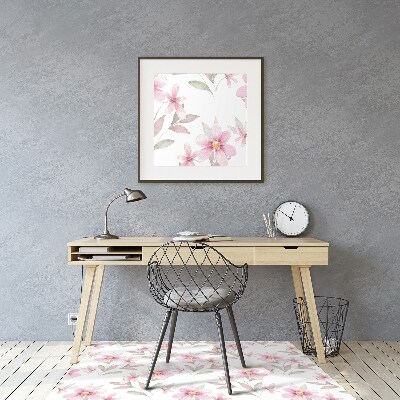 Tapis bureau Fleurs roses