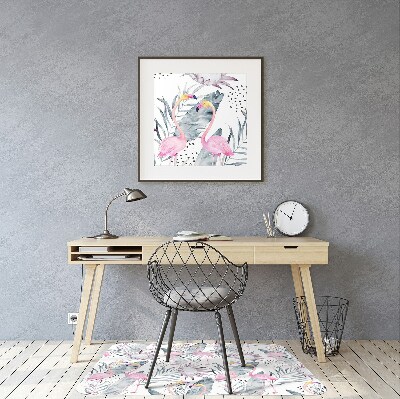 Tapis de chaise de bureau Flamants