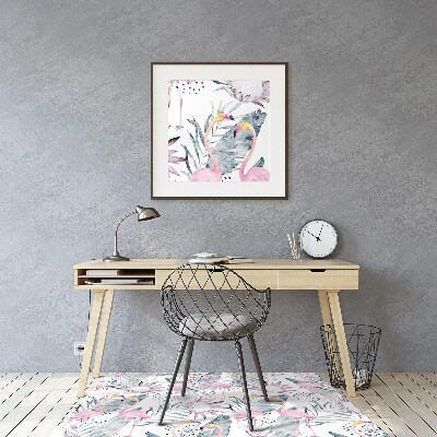 Tapis de chaise de bureau Flamants