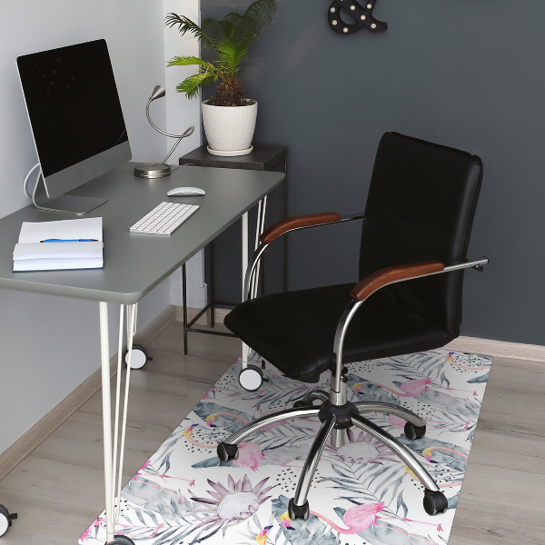 Tapis de chaise de bureau Flamants