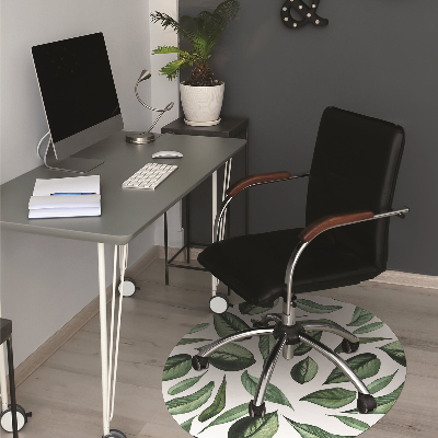 Tapis pour chaise de bureau Feuilles vertes