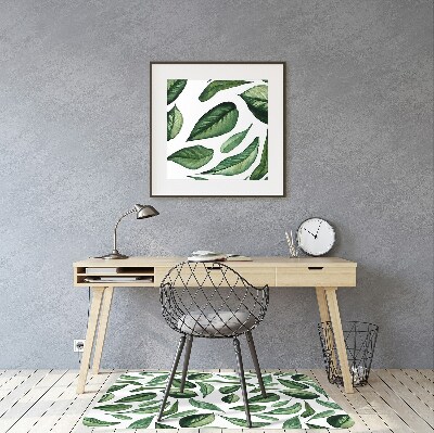 Tapis pour chaise de bureau Feuilles vertes