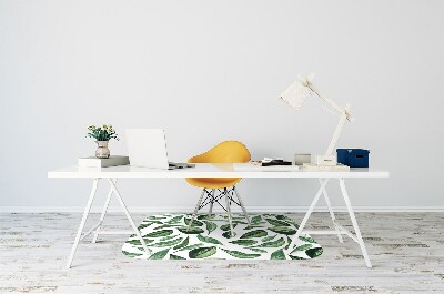 Tapis pour chaise de bureau Feuilles vertes