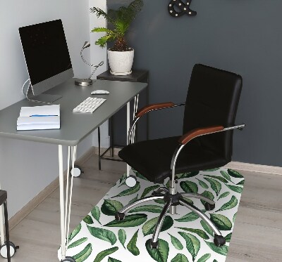 Tapis pour chaise de bureau Feuilles vertes