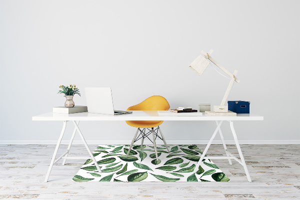 Tapis pour chaise de bureau Feuilles vertes