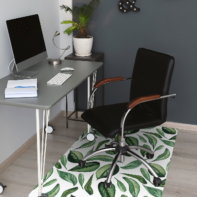 Tapis pour chaise de bureau Feuilles vertes