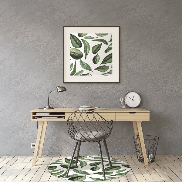 Tapis pour chaise de bureau Feuilles vertes