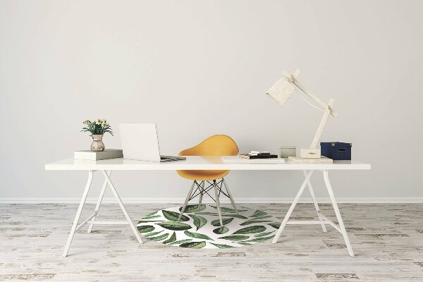 Tapis pour chaise de bureau Feuilles vertes