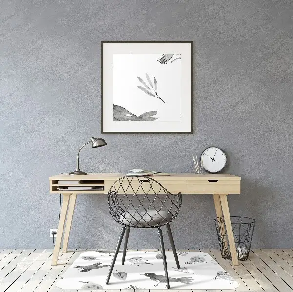 Tapis pour chaise de bureau Oiseaux dessinés