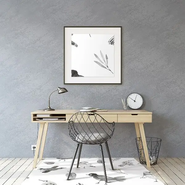 Tapis pour chaise de bureau Oiseaux dessinés