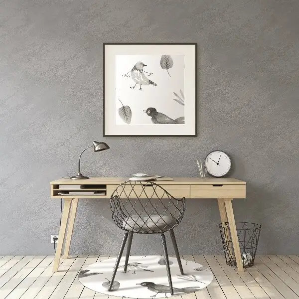 Tapis pour chaise de bureau Oiseaux dessinés