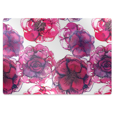 Tapis bureau roses rouges