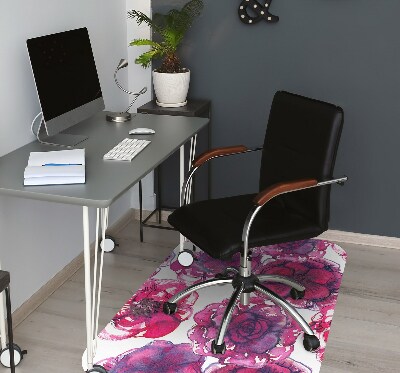 Tapis bureau roses rouges