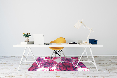 Tapis bureau roses rouges