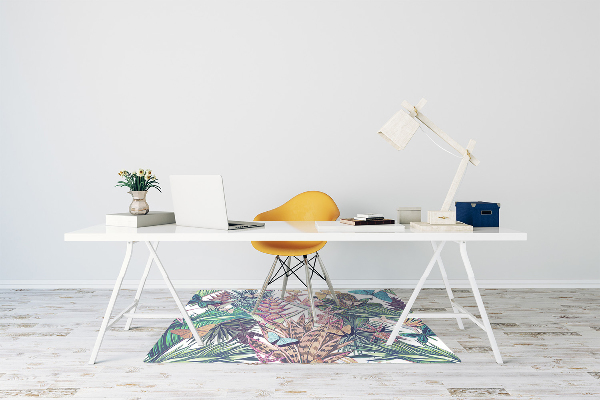 Tapis de chaise de bureau Fleurs et papillons