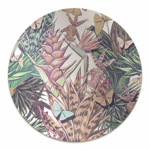 Tapis de chaise de bureau Fleurs et papillons