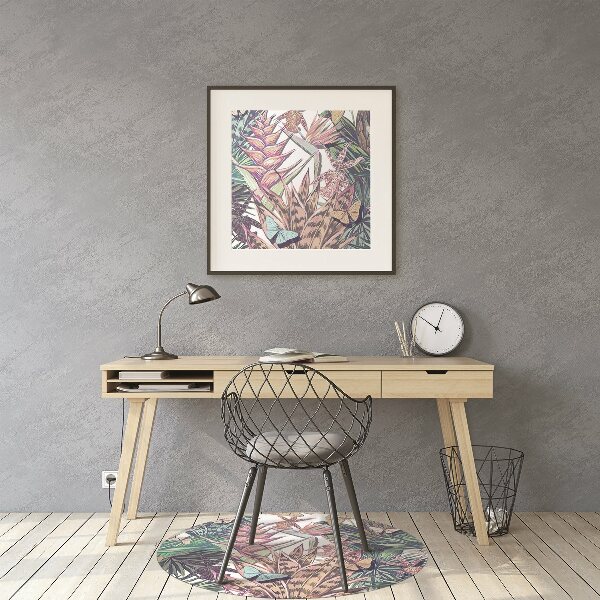 Tapis de chaise de bureau Fleurs et papillons
