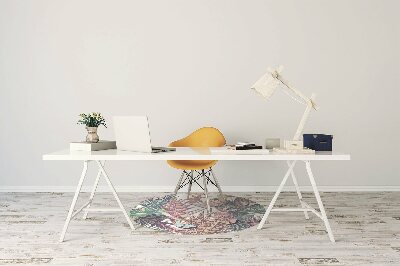 Tapis de chaise de bureau Fleurs et papillons