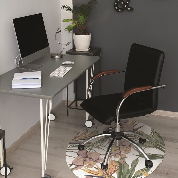Tapis fauteuil bureau do biura Feuilles botaniques