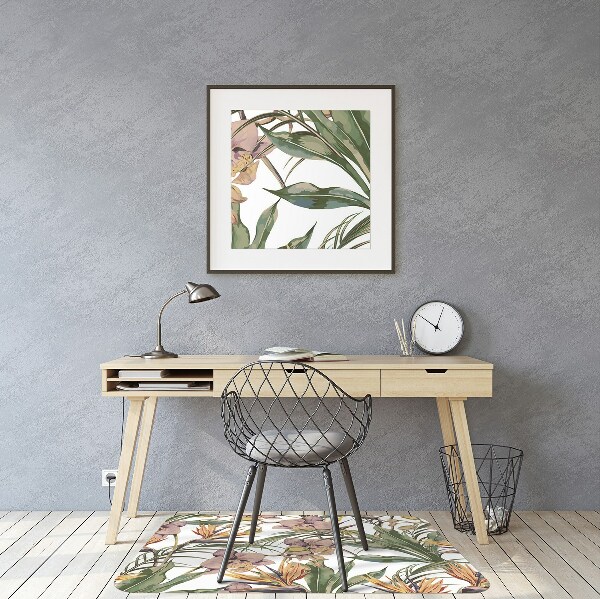 Tapis fauteuil bureau do biura Feuilles botaniques