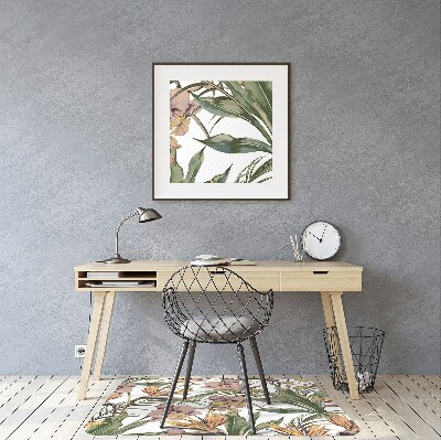 Tapis fauteuil bureau do biura Feuilles botaniques