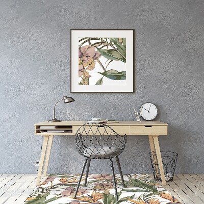 Tapis fauteuil bureau do biura Feuilles botaniques