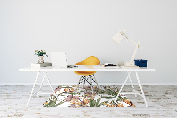 Tapis fauteuil bureau do biura Feuilles botaniques