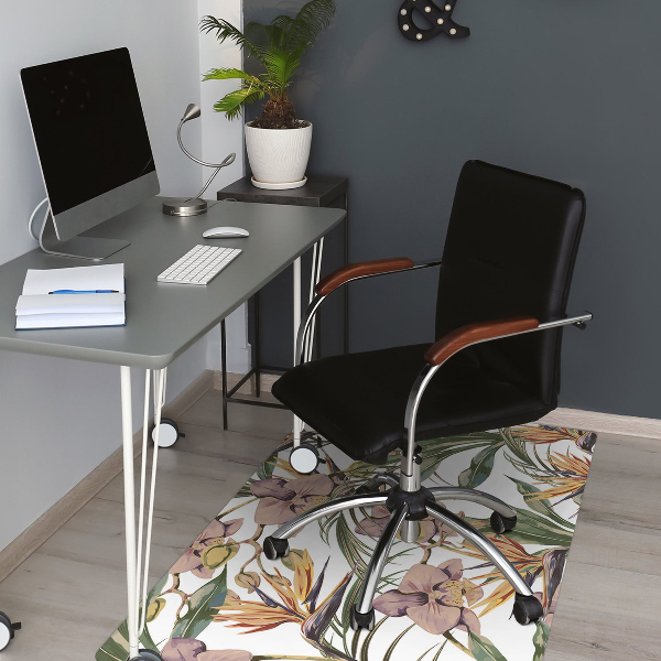 Tapis fauteuil bureau do biura Feuilles botaniques