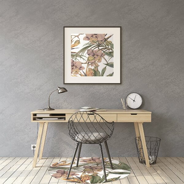 Tapis fauteuil bureau do biura Feuilles botaniques