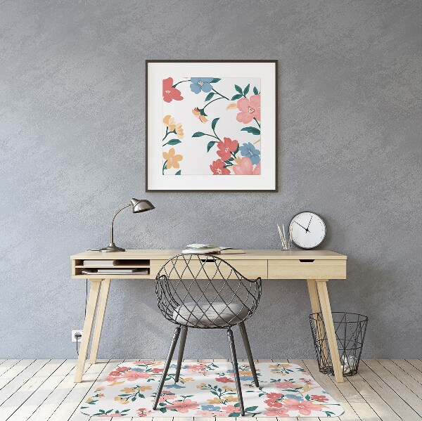 Tapis de chaise de bureau Fleurs colorées