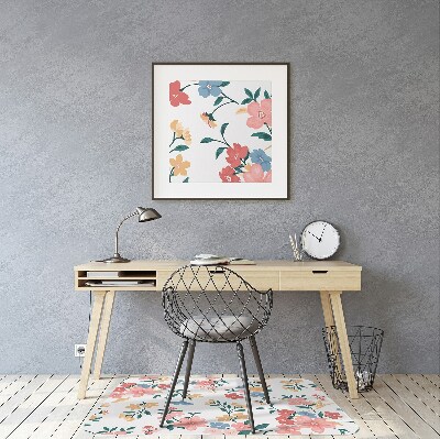 Tapis de chaise de bureau Fleurs colorées