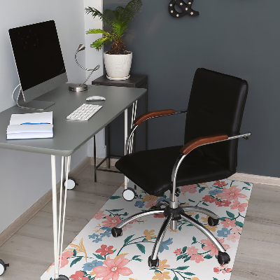 Tapis de chaise de bureau Fleurs colorées