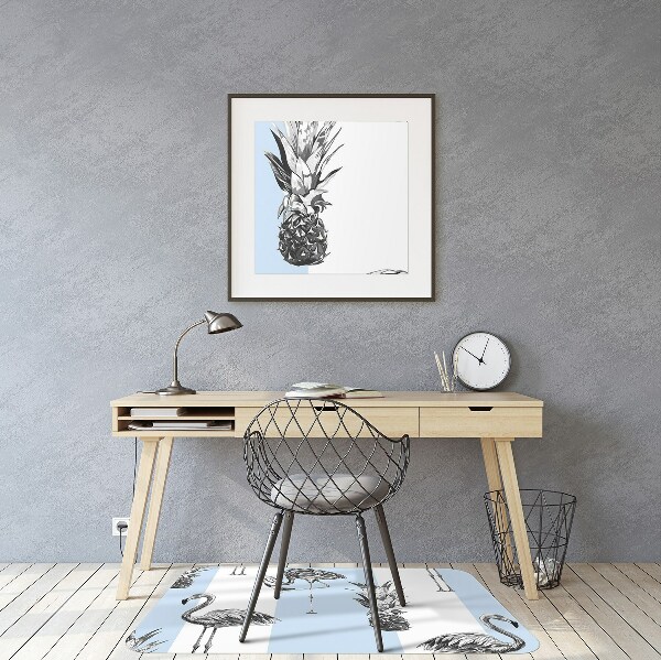 Tapis protège sol Flamant et ananas
