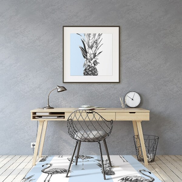 Tapis protège sol Flamant et ananas