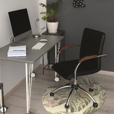 Tapis fauteuil bureau Feuilles tropicales et fleurs