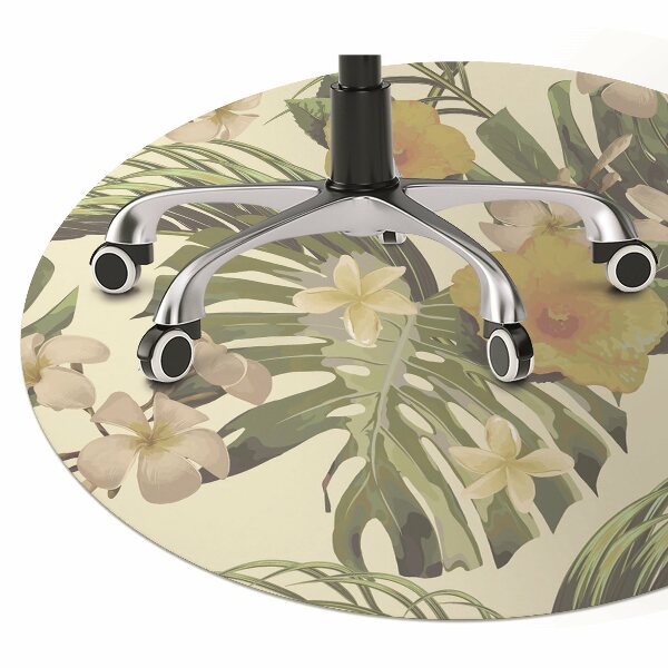 Tapis fauteuil bureau Feuilles tropicales et fleurs