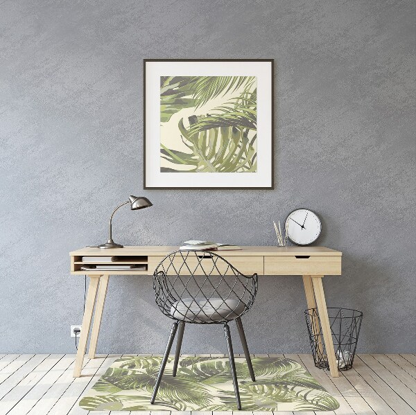 Tapis fauteuil bureau do biura Feuilles tropicales