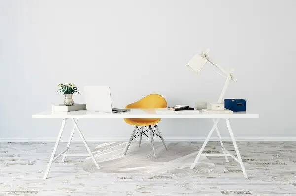 Tapis pour chaise de bureau Belles plumes blanches