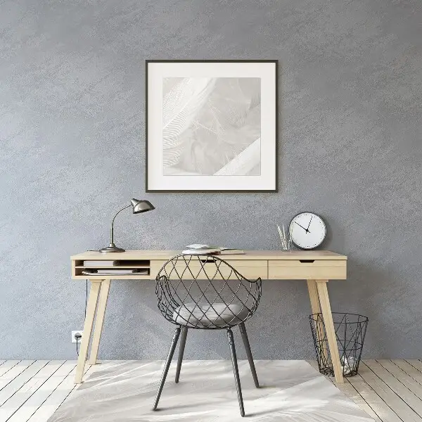 Tapis pour chaise de bureau Belles plumes blanches