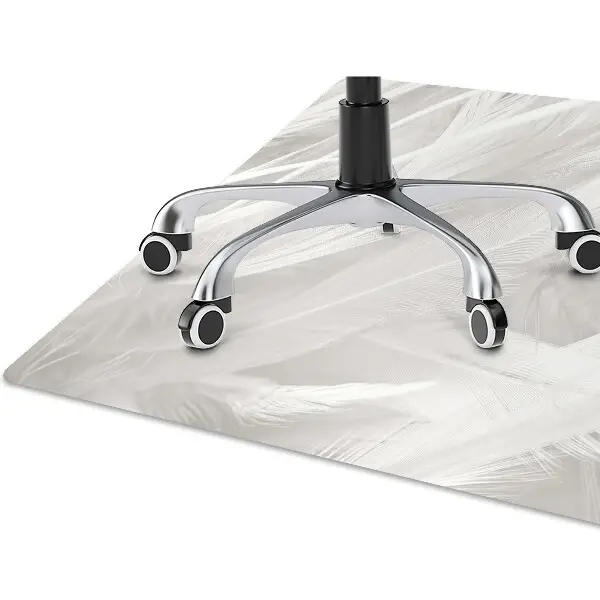 Tapis pour chaise de bureau Belles plumes blanches
