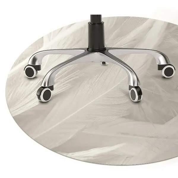 Tapis pour chaise de bureau Belles plumes blanches