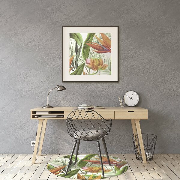 Tapis pour chaise de bureau Plantes tropicales