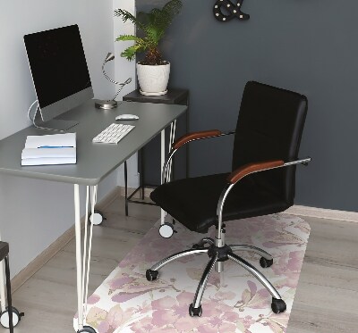 Tapis pour chaise de bureau Hibiscus rose pâle