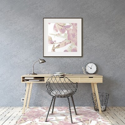 Tapis pour chaise de bureau Hibiscus rose pâle