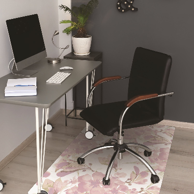 Tapis pour chaise de bureau Hibiscus rose pâle