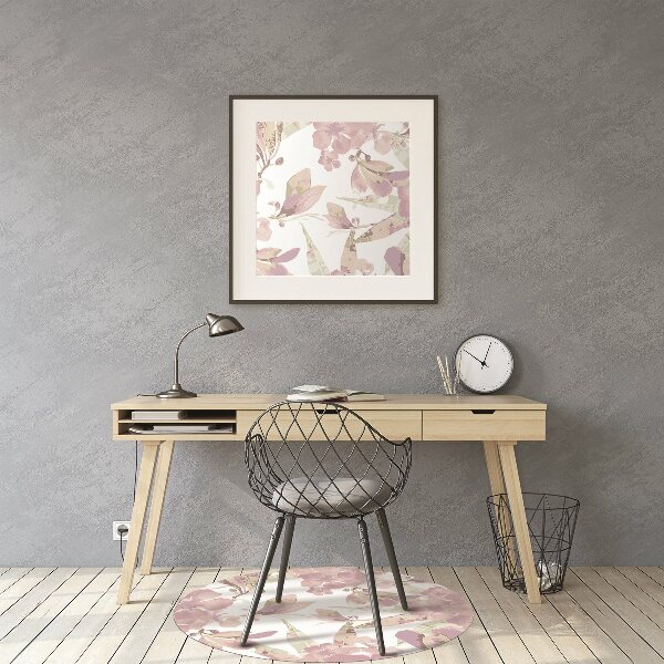 Tapis pour chaise de bureau Hibiscus rose pâle