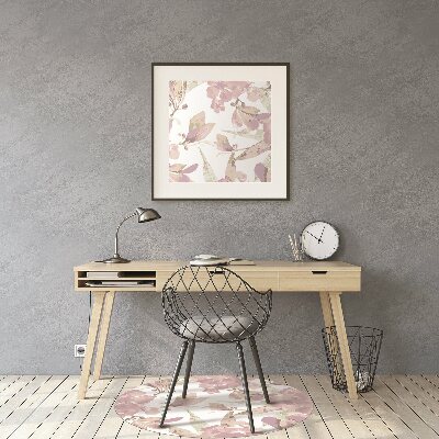 Tapis pour chaise de bureau Hibiscus rose pâle