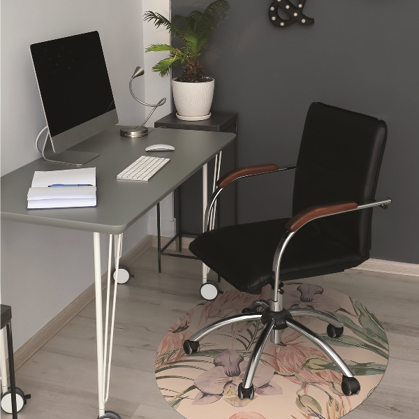Tapis de chaise de bureau Flamants