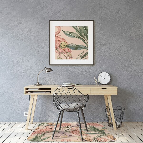 Tapis de chaise de bureau Flamants